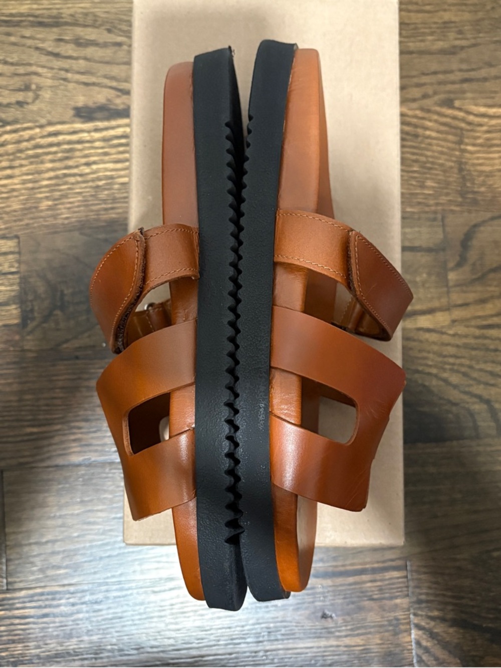 Steve Madden Brown Leather Slide Sandals - Picture 5 of 8